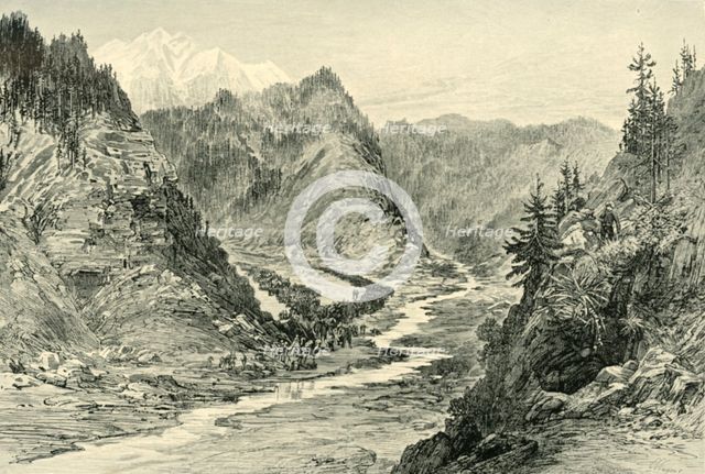 'General Roberts's Force Advancing Up The Hazardarakht Defile to Shutargardan', (1901).  Creators: Neville Chamberlain, Wagner.