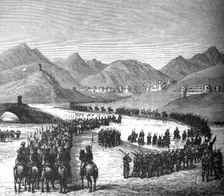 General Ross's Division crossing the Logar River on its way to meet Sir Donald Stewart c1880