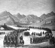 General Ross's Division crossing the Logar River on its way to meet Sir Donald Stewart c1880