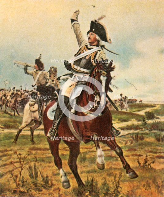 General Seydlitz gives the signal to advance at Rossbach, 5 November 1757, (1936). Creator: Unknown.
