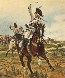 General Seydlitz gives the signal to advance at Rossbach, 5 November 1757, (1936). Creator: Unknown
