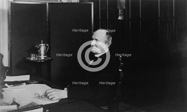 General Shelley, Treasury Department employee, half-length portrait..., between 1884 and 1930. Creator: Frances Benjamin Johnston.