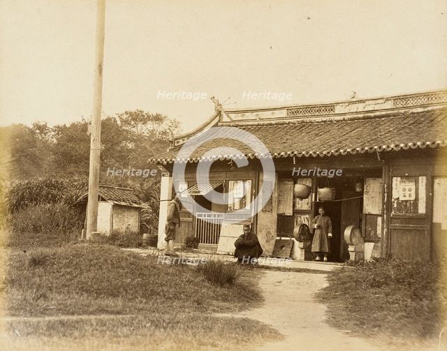 General Store/Office in City of Song Tiang, Province of Wu, 1860. Creator: Felice Beato.