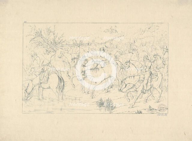 General Stuart's Return from Pennsylvania (from Confederate War Etchings), 1861-63. Creator: Adalbert John Volck.