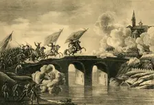 Generals Bonaparte and Augereau storm the bridge at Arcola, November 1796, (1921). Creator: Unknown