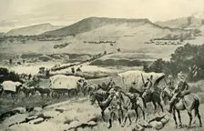 Generals French and Hutton Crossing the Vaal into Transvaal Territory (1901). Creator: Gordon Frederick Browne