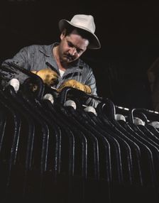 Generator works at the winding of a generator stator...Wilson Dam, Sheffield vicinity, Ala., 1942. Creator: Alfred T Palmer