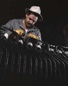 Generator works at the winding of a generator stator...Wilson Dam, Sheffield vicinity, Ala., 1942. Creator: Alfred T Palmer