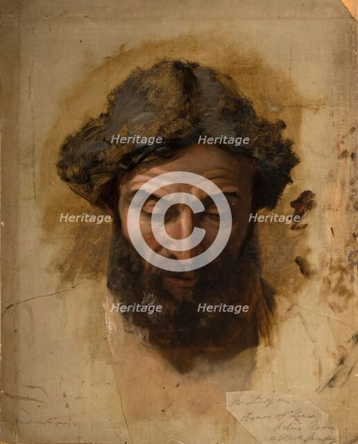 Generosity: King Arthur, Unhorsed, is spared by his Adversary..., 1850-1855. Creator: William Dyce.