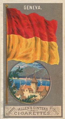 Geneva, from the City Flags series (N6) for Allen & Ginter Cigarettes Brands, 1887. Creator: Allen & Ginter