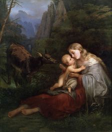 Genevieve of Brabant 19th century. Artist: Wilhelm Friedrich Herbig