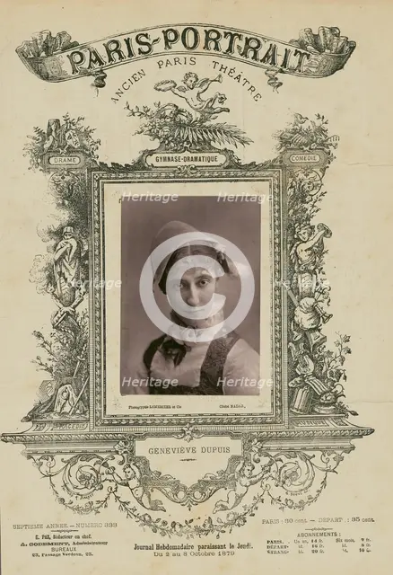Genevieve Dupois, Gymnase-Dramatique, 1879. Creator: Paul Nadar.