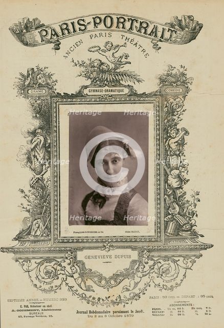 Genevieve Dupois, Gymnase-Dramatique, 1879. Creator: Paul Nadar.