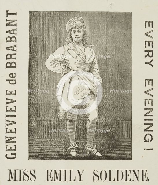 Genevieve de Brabant - Every Evening! - Miss Emily Soldene, late 19th century. Creator: Unknown.