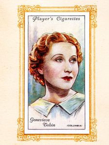 Genevieve Tobin Collectables Picture of movie stars that came with the Players cigarette packet, 193 Creator: Unknown