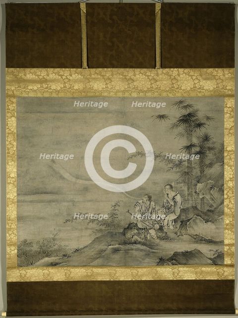 Genii Gama Sennin and Tekkai Sennin, Second half of the16th cen.. Artist: Motonobu, Kano, (Workshop) (1476-1559)