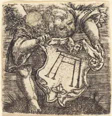 Genii with Altdorfer's Schram, c. 1520. Creator: Albrecht Altdorfer