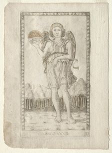 Genius of the World (from the Tarocchi, series B: Cosmic Principles & Virtues, #33), before 1467. Creator: Master of the E-Series Tarocchi (Italian, 15th century)