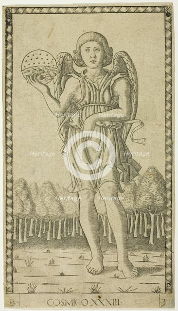 Genius of the World, plate 33 from Genii and Virtues, c.1465. Creator: Unknown.