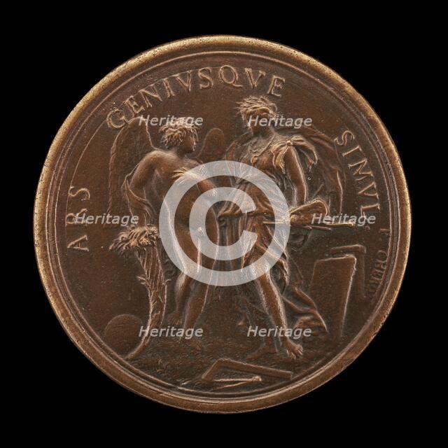 Genius Inspiring Art [reverse], c. 1675. Creator: Charles-Jean-François Chéron.