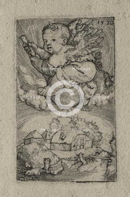 Genius Riding on a Ball, 1520. Creator: Barthel Beham (German, 1502-1540).