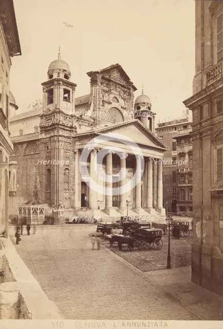 Genoa - Church [Basilica] of the Annunciation of the Blessed Virgin Mary in the Desert, 1870-1880.  Creator: Alfredo Noack.