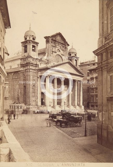 Genoa - Church [Basilica] of the Annunciation of the Blessed Virgin Mary in the Desert, 1870-1880.  Creator: Alfredo Noack.