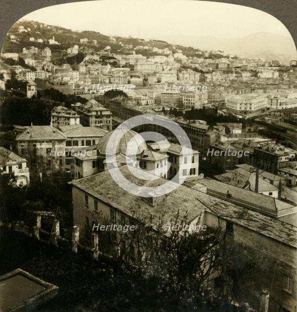 'Genoa, east from the Rosazza Gardens, Italy', c1909. Creator: Unknown.