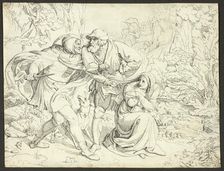 Genoveva’s Murderers Take Pity, c. 1830. Creator: Joseph Ritter von Führich