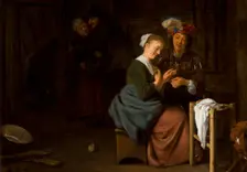 Genre Scene (Couple in the Interior), 17th century. Creator: Ludolf de Jongh