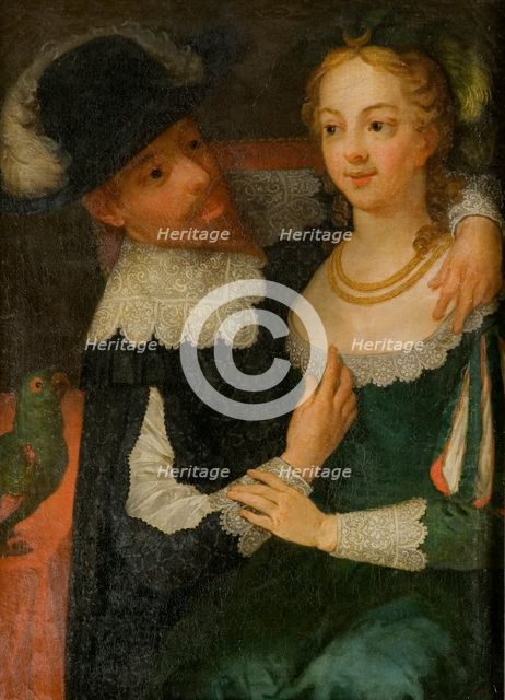 Genre scene called Gustav II Adolf, 1594-1632, King and Ebba Brahe, c17th century. Creator: Anon.