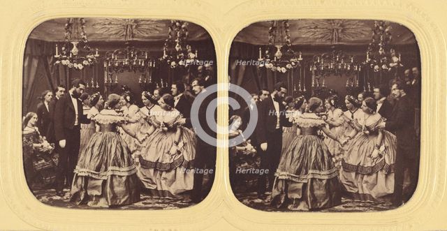 Genre scene: formal party, 1855-1860. Creator: Mark Anthony.