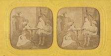 Genre scene: family in parlor, 1855-1865. Creator: Jules Marinier
