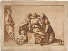Genre Scene of Young Men Playing a Game. Creator: Frederico Zuccaro (Italian, 1540/1-1609), attributed to