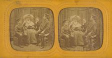 Genre scene: nun lecturing three children, 1855-1865. Creator: H. Noe