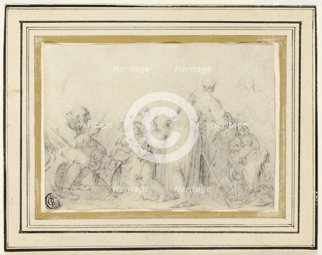 Genre Scene with Old Man, Peasant Women and Children, n.d. Creator: Unknown.