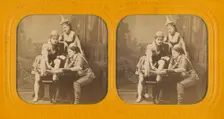 Genre scene: three women in costume, 1855-1860. Creator: Unknown
