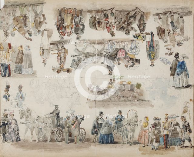 Genre scenes in St. Petersburg, 1857.
