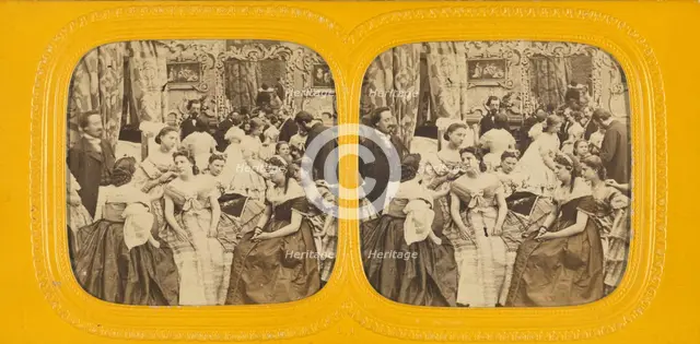 Genre parlor scene, 1860s. Creator: E Lamy.