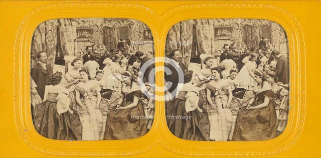 Genre parlor scene, 1860s. Creator: E Lamy.