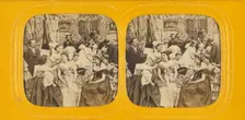 Genre parlor scene, 1860s. Creator: E Lamy