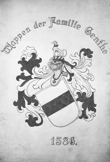 Genthe family crest, between 1896 and 1942. Creator: Arnold Genthe