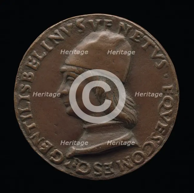 Gentile Bellini, 1429-1507, Venetian Painter [obverse], c. 1500. Creator: Vittore Gambello.