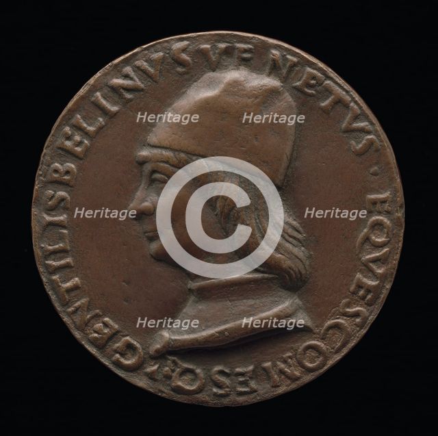 Gentile Bellini, 1429-1507, Venetian Painter [obverse], c. 1500. Creator: Vittore Gambello.