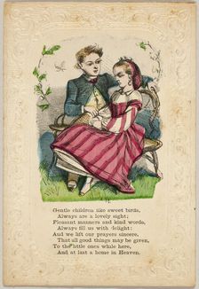 Gentle Children Like Sweet Birds (valentine), 1860/69. Creator: Unknown