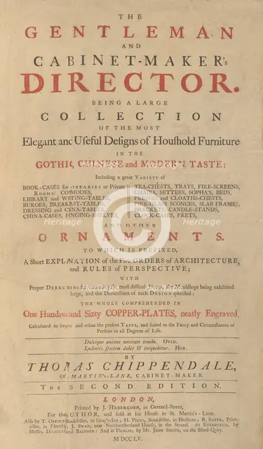 Gentleman and Cabinet-Maker's Director, 1755. Creators: Matthew Darly, Johann Sebastian Muller, Tobias Müller, Joseph Champion.