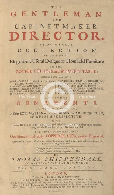 Gentleman and Cabinet-Maker's Director, 1755. Creators: Matthew Darly, Johann Sebastian Muller, Tobias Müller, Joseph Champion.