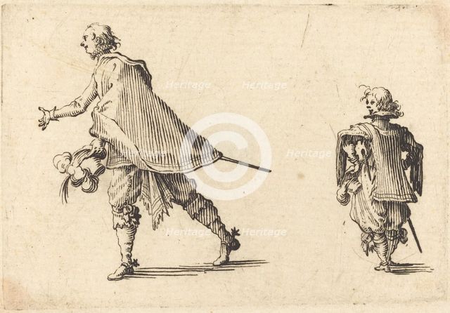Gentleman and His Page, c. 1617. Creator: Jacques Callot.