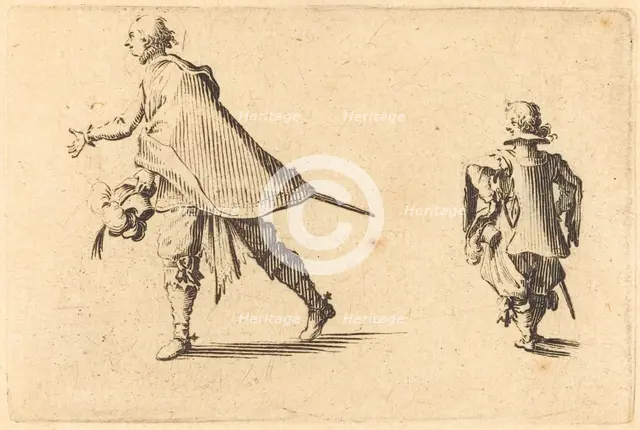 Gentleman and His Page, c. 1622. Creator: Jacques Callot.