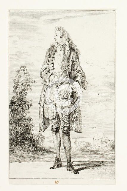 Gentleman, Hand in Vest, c. 1710. Creator: Jean-Antoine Watteau.